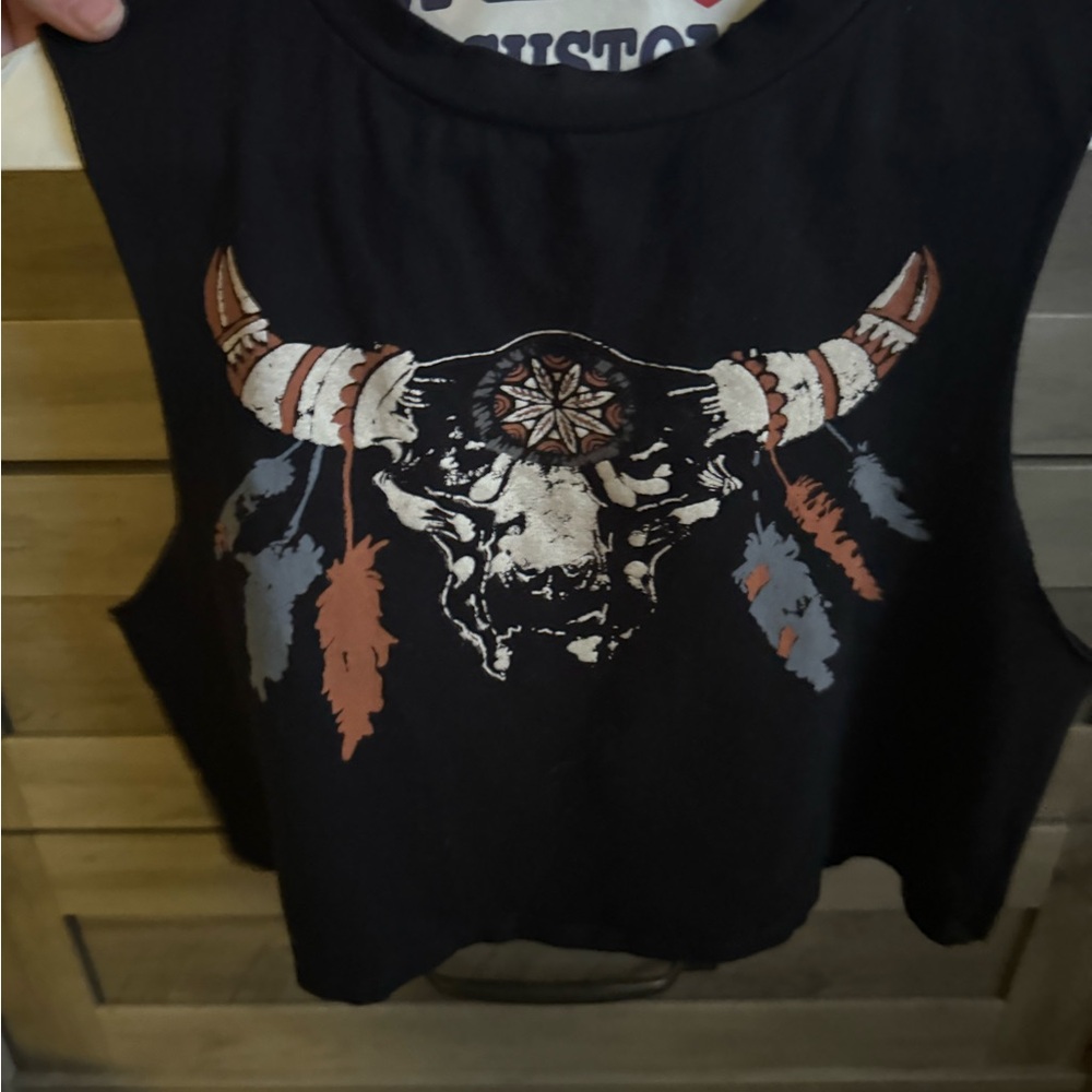 Charlotte Russe Black Graphic Tank